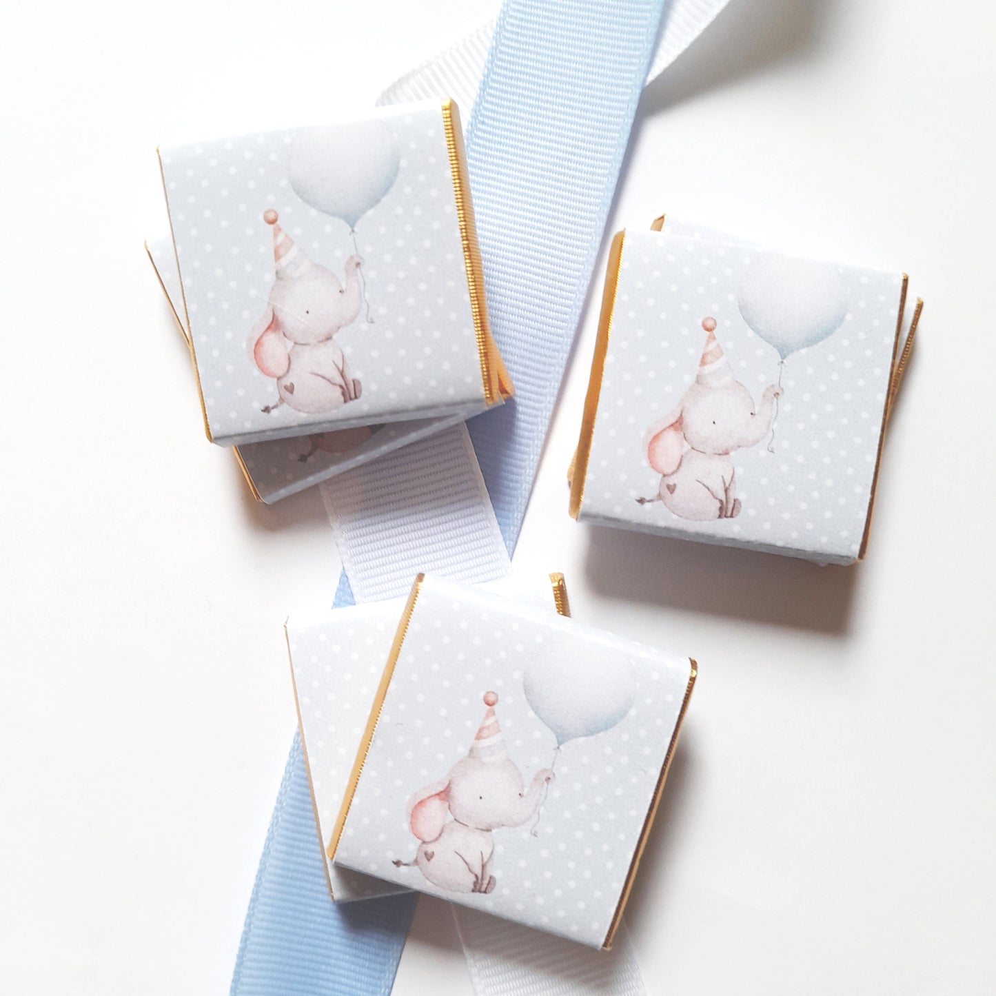 Personalized 1st Birthday Boy Little Elephant Chocolate Favours – Party Bag Fillers (Pack of 25)