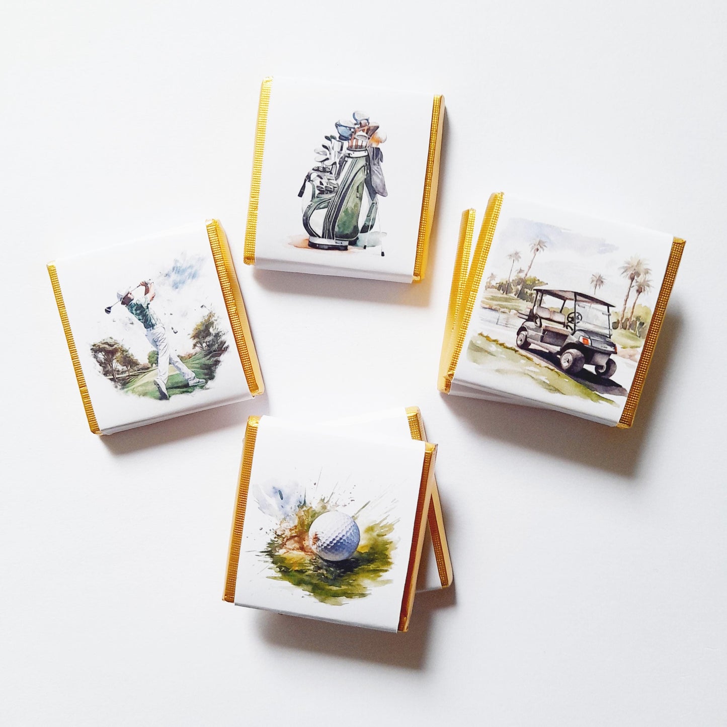 Men's Golf Personalized Chocolate Favours – Guests Favors for Golf Fans, Pack of 25