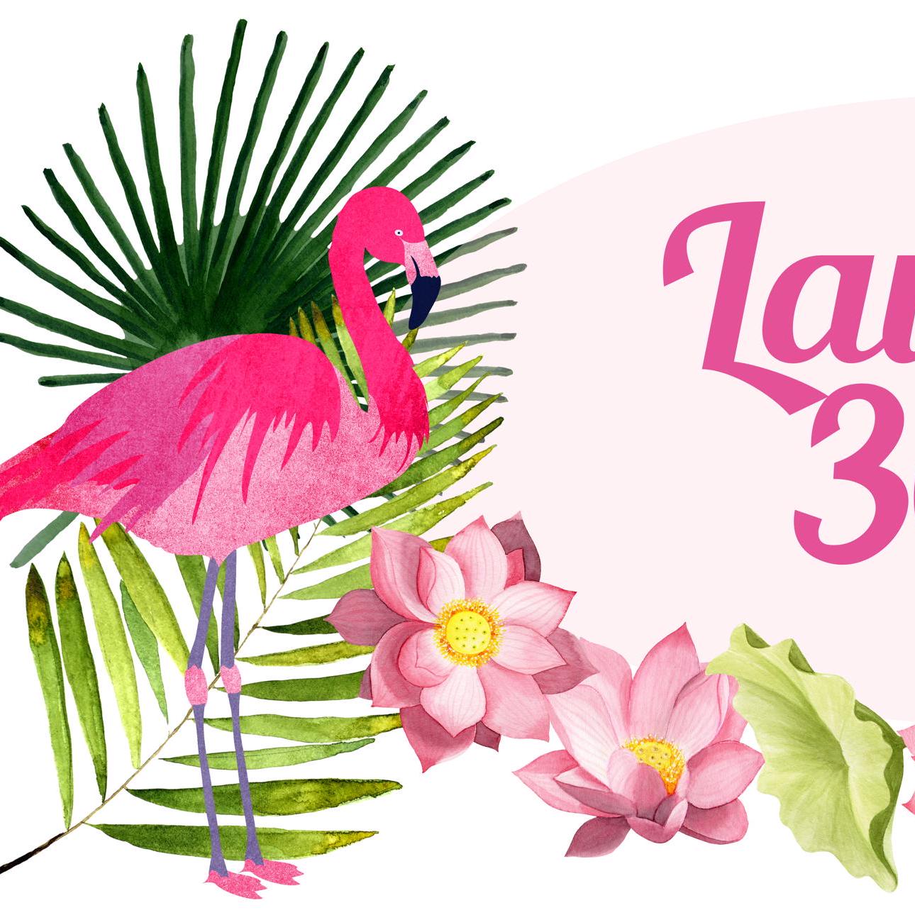 Personalised Pink Flamingo Party Banner – Tropical Birthday Wall Decor in Satin Paper