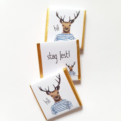 Personalized Stag Do Chocolate Favours – Birthday Party Favours (Pack of 25)