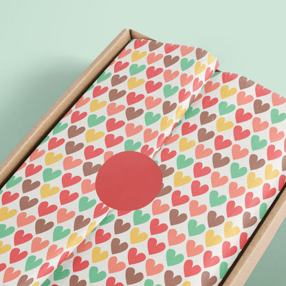 Romantic Warm Love Hearts Gift Paper – Premium Wrapping Sheet (Large)