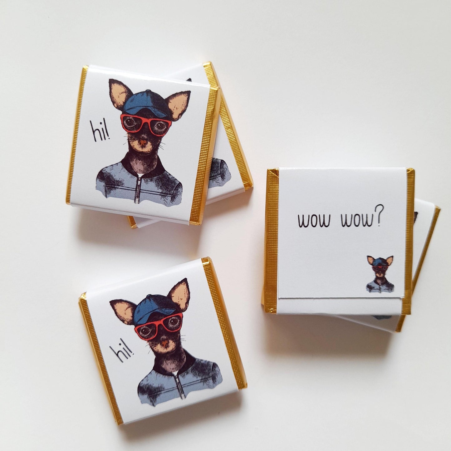Personalized Toy Terrier Chocolate Favours – Cute Dog Birthday Party Treats (Pack of 25)