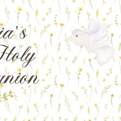 Custom First Communion Banner for Girls – Satin Paper Party Decoration