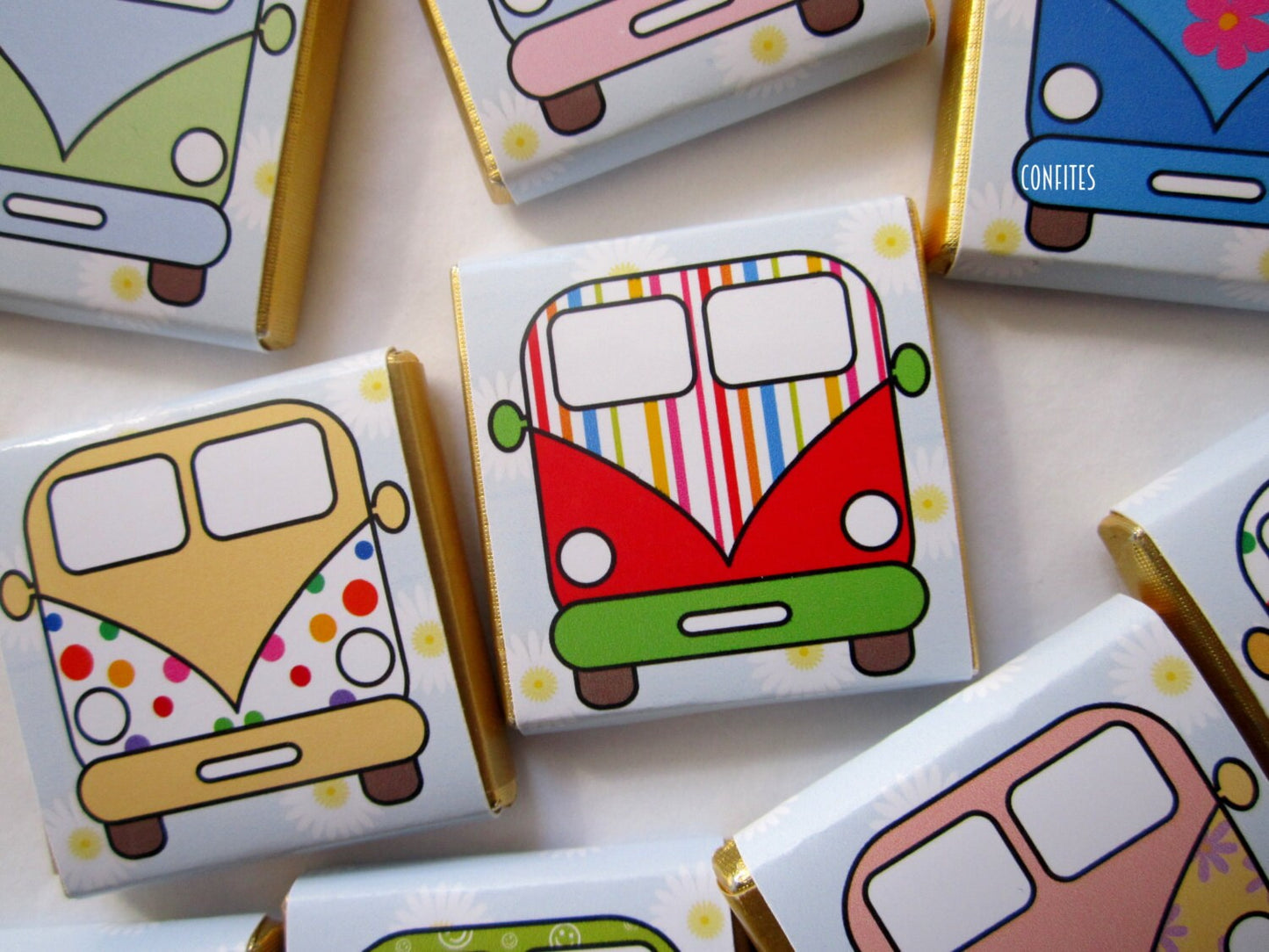 Personalized Camper Van Chocolate Favours – Party Favours for Guests (Pack of 25)