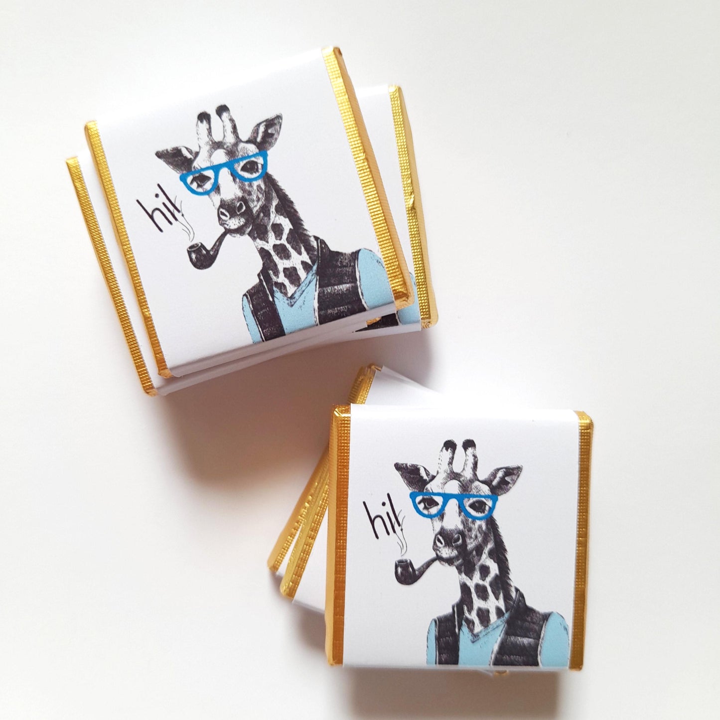 Personalized Urban Giraffe Chocolate Favours – Custom Birthday Party Favours (Pack of 25)