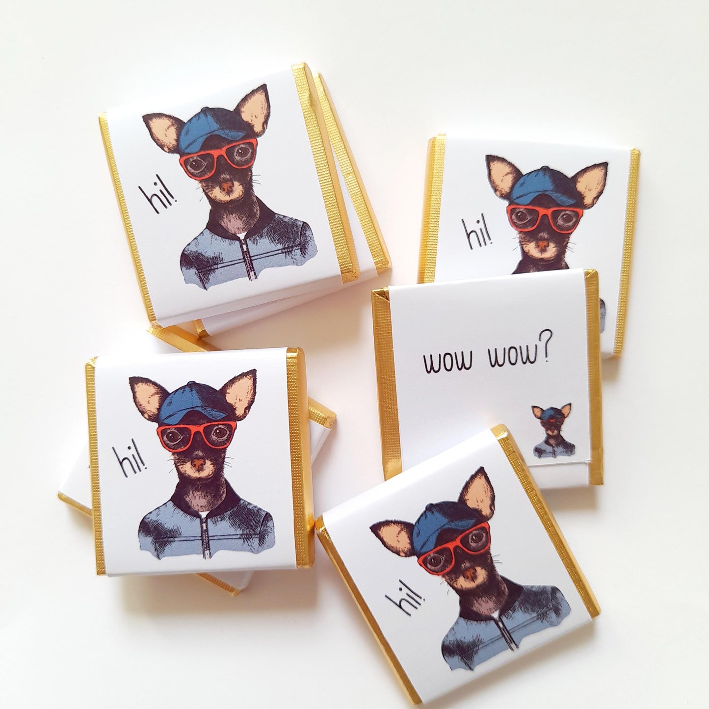 Personalized Toy Terrier Chocolate Favours – Cute Dog Birthday Party Treats (Pack of 25)