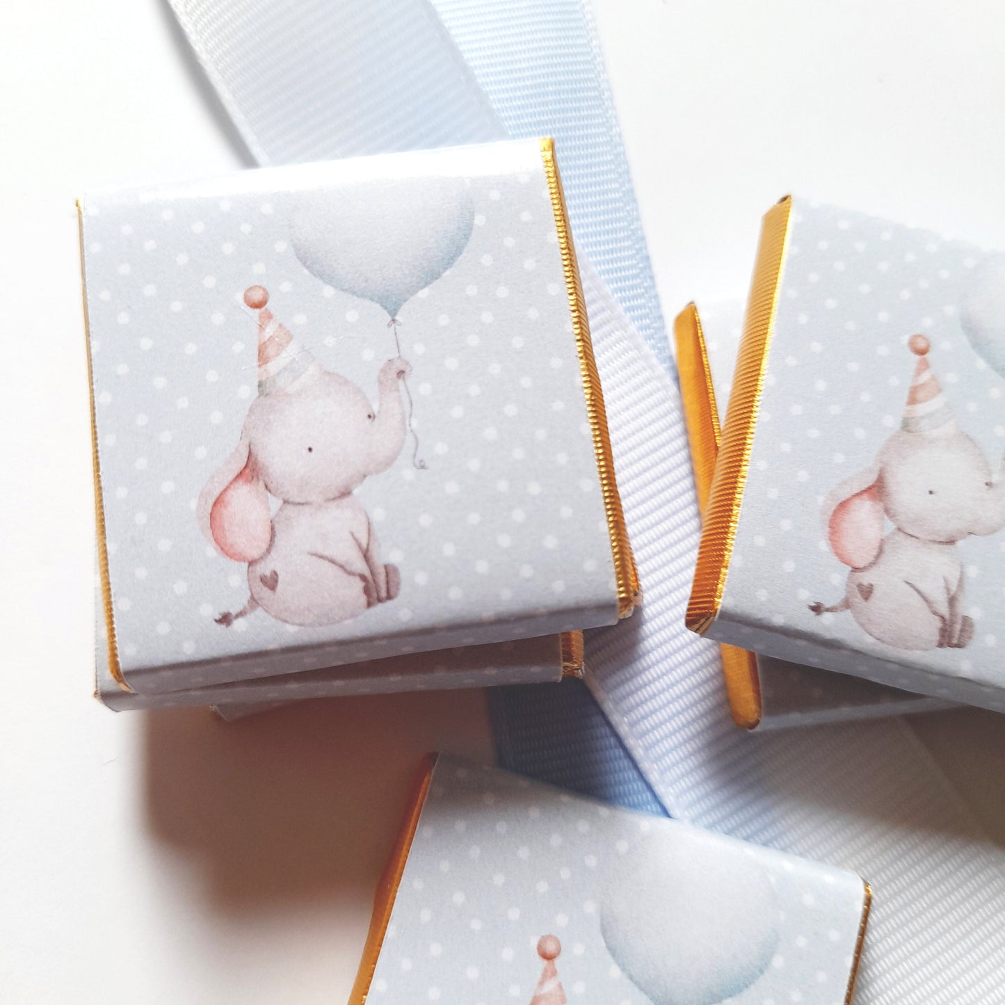 Personalized 1st Birthday Boy Little Elephant Chocolate Favours – Party Bag Fillers (Pack of 25)