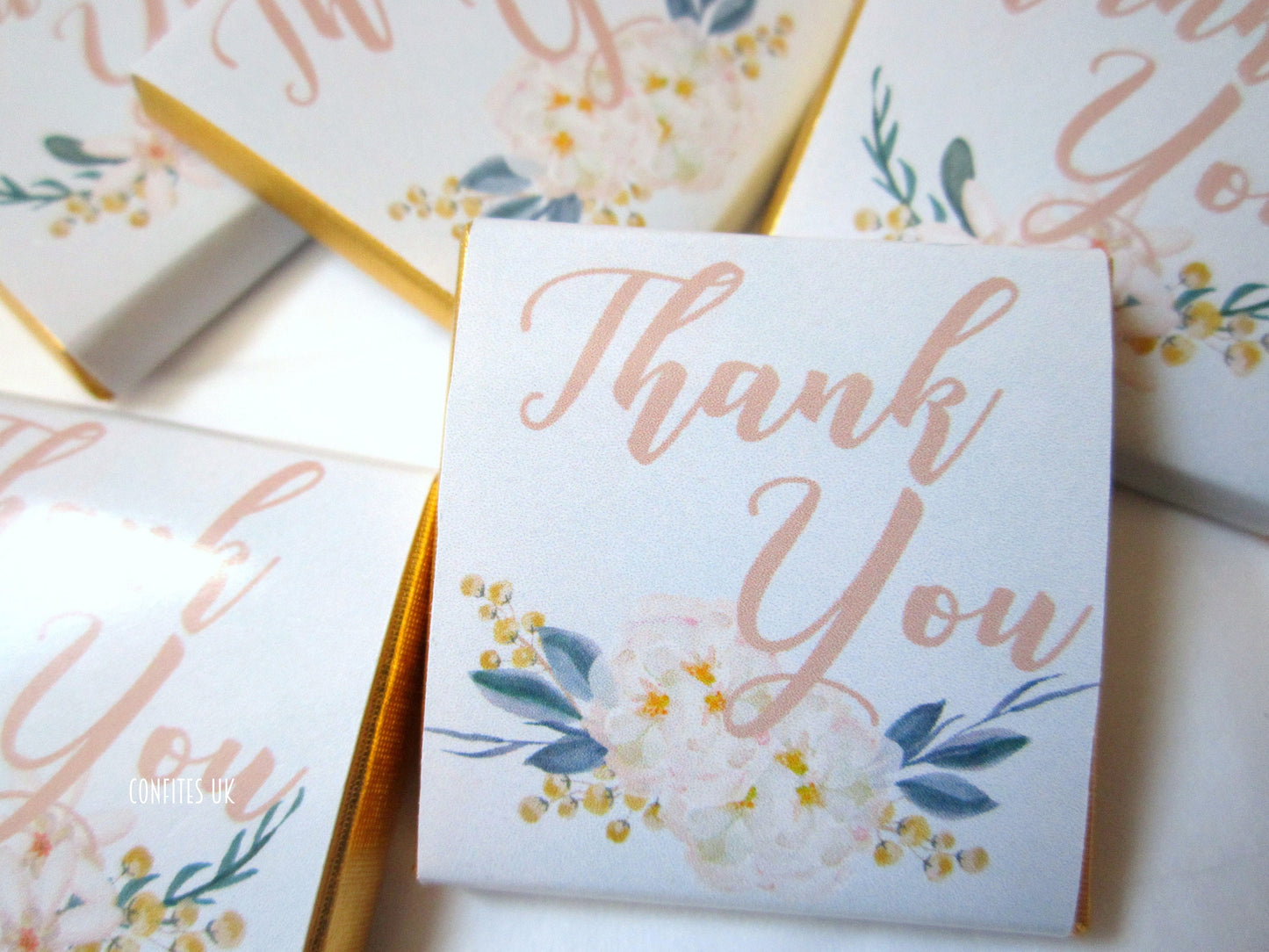 Personalized Thank You Pastel Colours Chocolate Favours – Custom Guest Favours (Pack of 25)