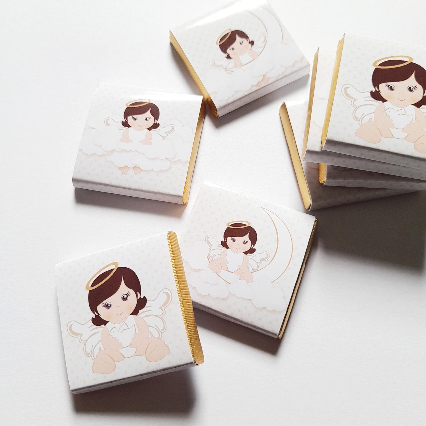 Personalized Little Angel Girl Chocolate Favours – Christening Guest Favours (Pack of 25)