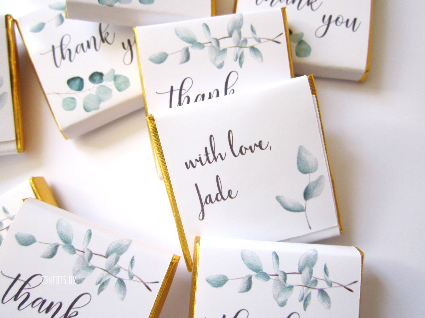 Personalized Thank You Botanical Chocolate Favours – Perfect Thank You Gifts (Pack of 25)