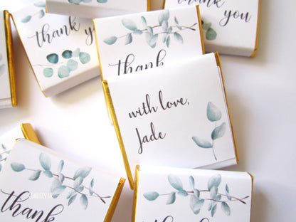 Personalized Thank You Botanical Chocolate Favours – Perfect Thank You Gifts (Pack of 25)