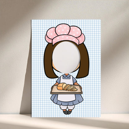 Baker Girl Face in the Hole Photo Booth Prop – Kids Party Foam Board