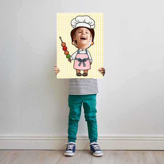 Chef Boy Face in the Hole Photo Booth Prop – Kids Party Foam Board