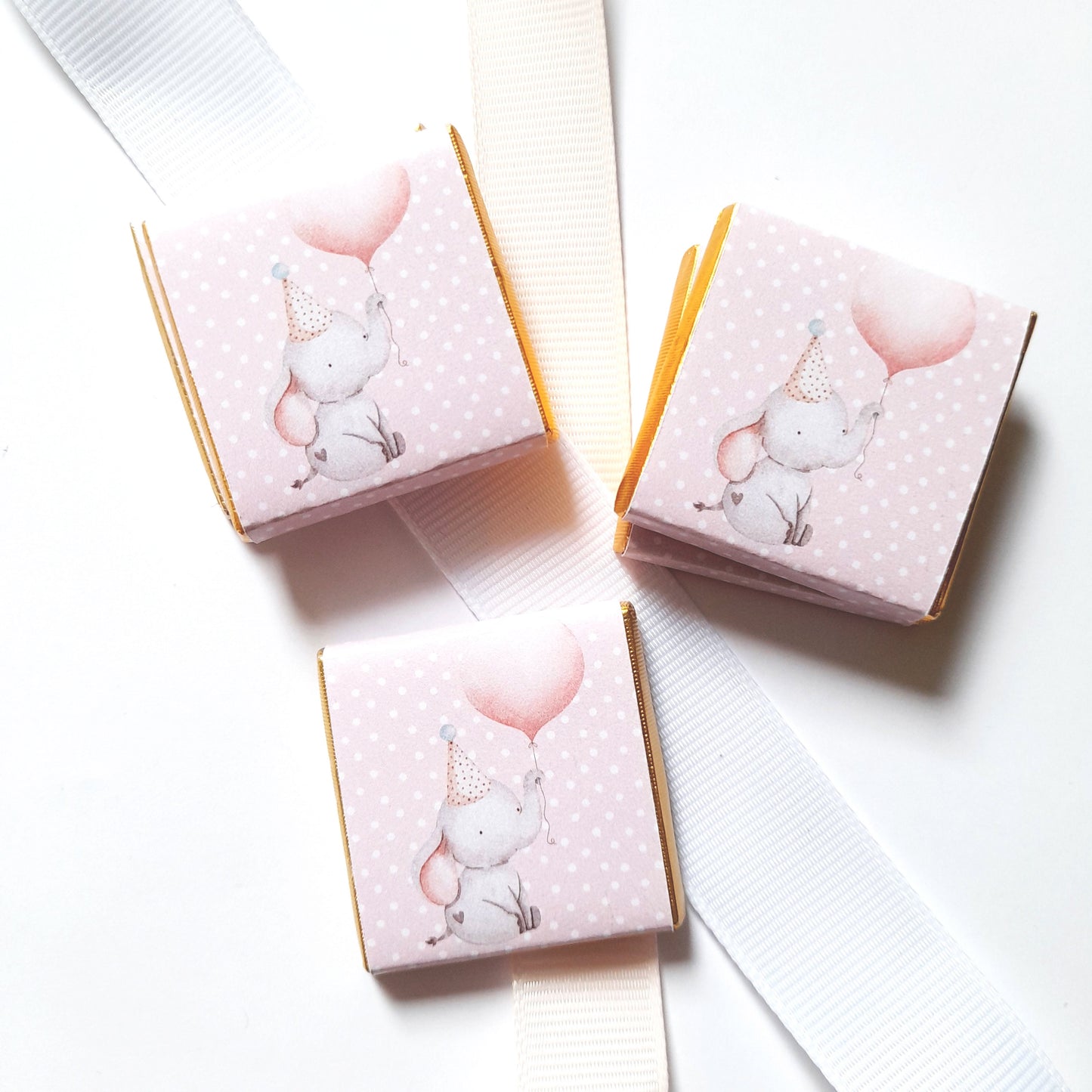 Personalized 1st Birthday Girl Elephant Chocolate Favours – Party Bag Fillers, 25 Pcs