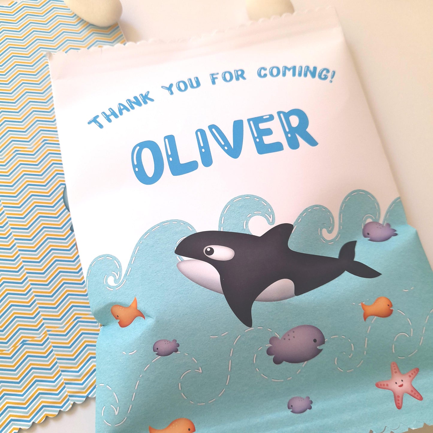 Under the Sea Birthday Party Treat Bags – Personalised Party Favour Bags (Set of 10)