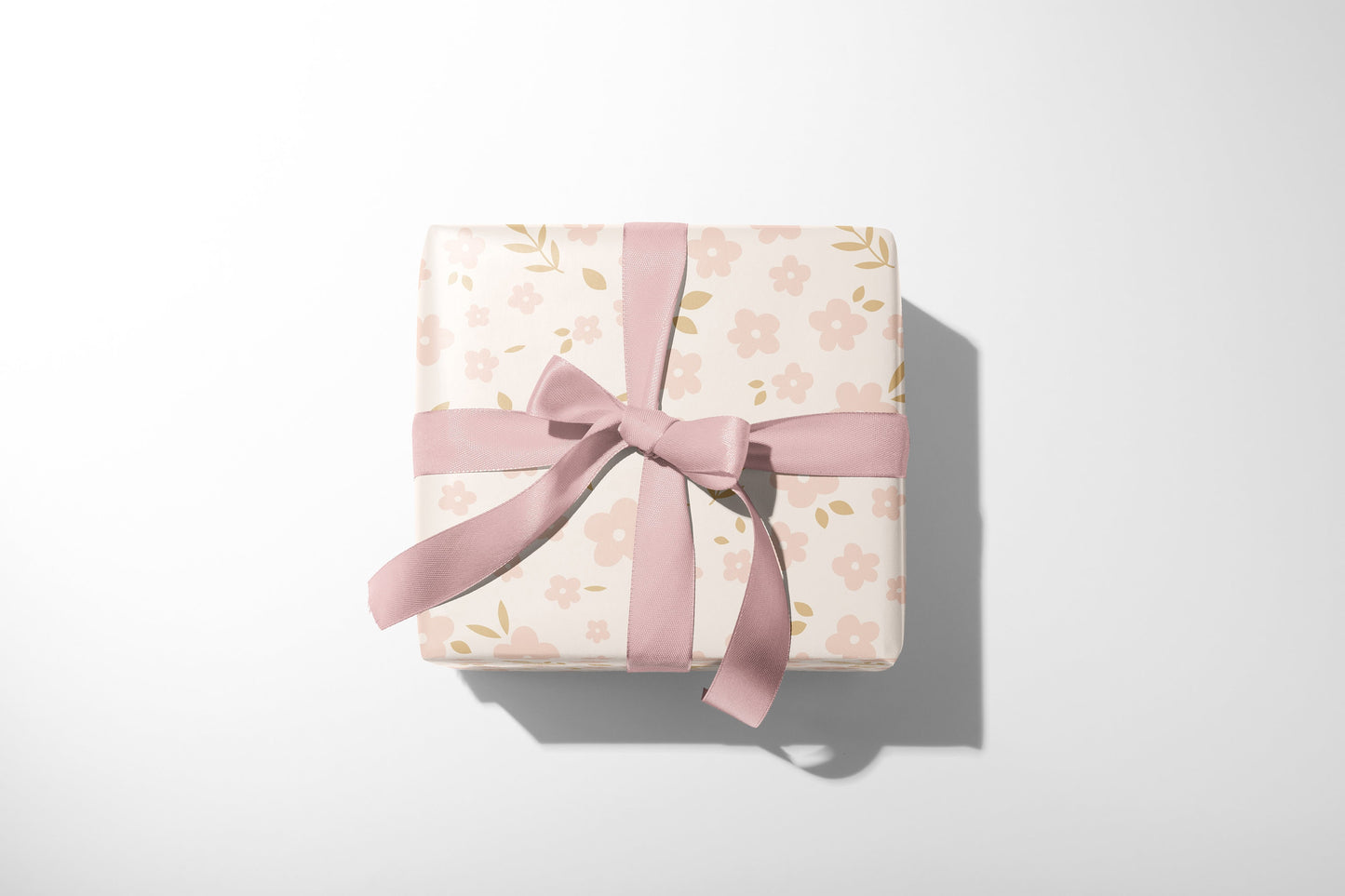 Boho Floral Gift Paper Sheet with Little Pink Flowers – Large Size, Elegant Wrapping