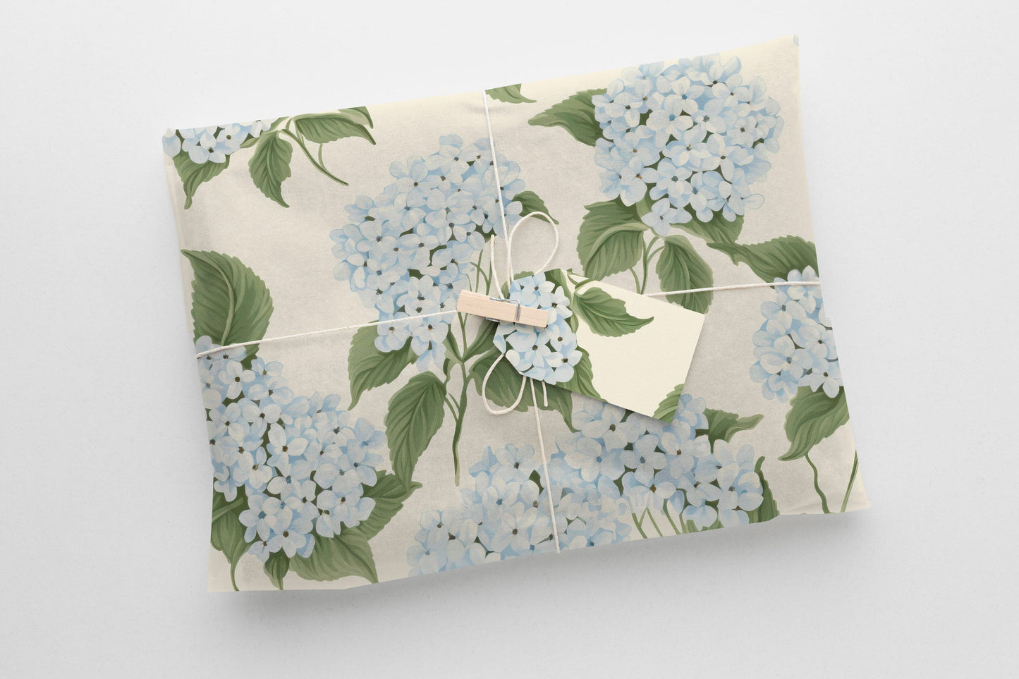 Blue Hydrangeas Gift Paper Sheet – Large Size Floral Wrapping Paper