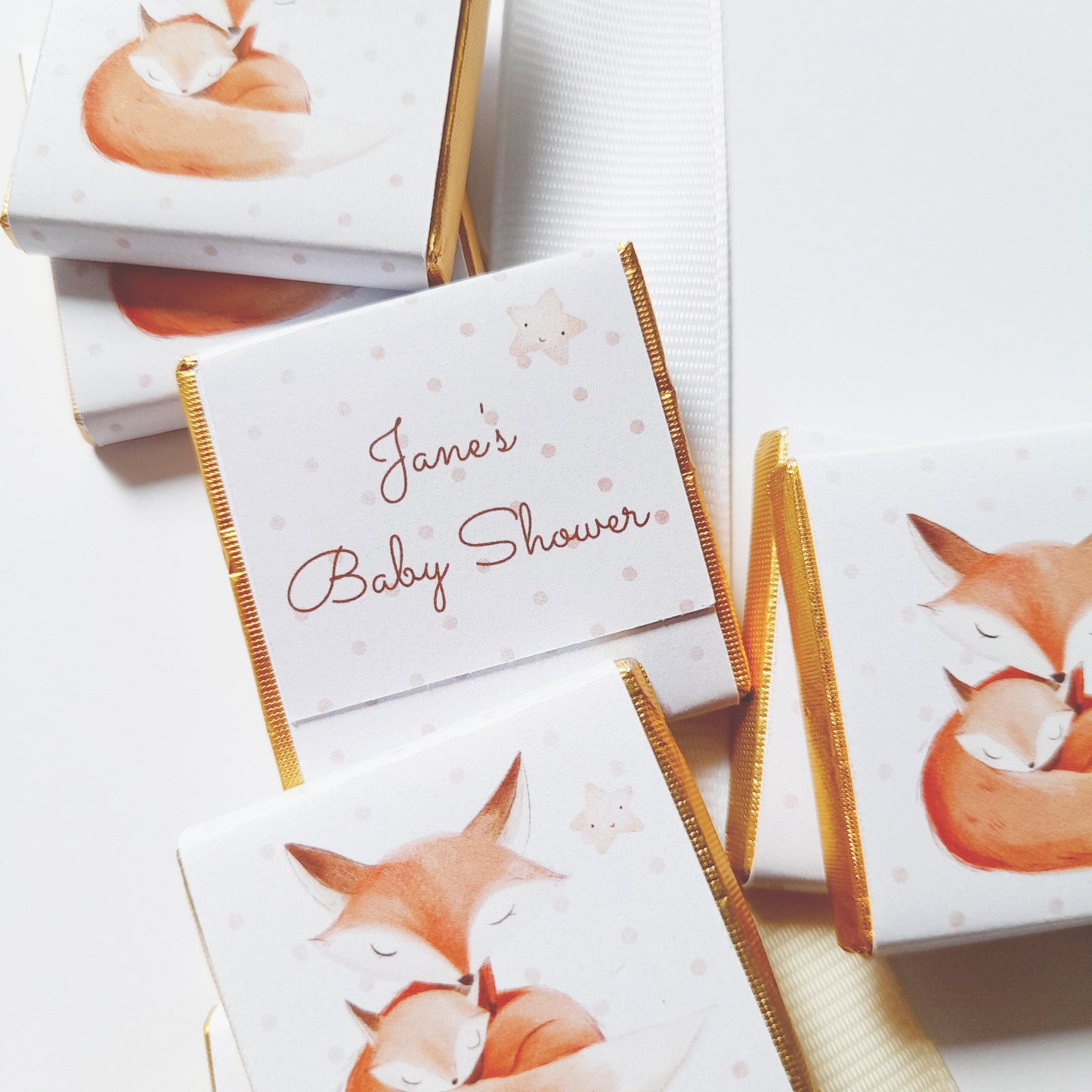 Personalized Fox-Themed Baby Shower Chocolates – Cute Party Favours (Set of 25)