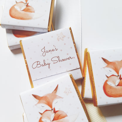Personalized Fox-Themed Baby Shower Chocolates – Cute Party Favours (Set of 25)