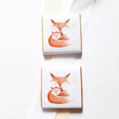 Personalized Fox-Themed Baby Shower Chocolates – Cute Party Favours (Set of 25)