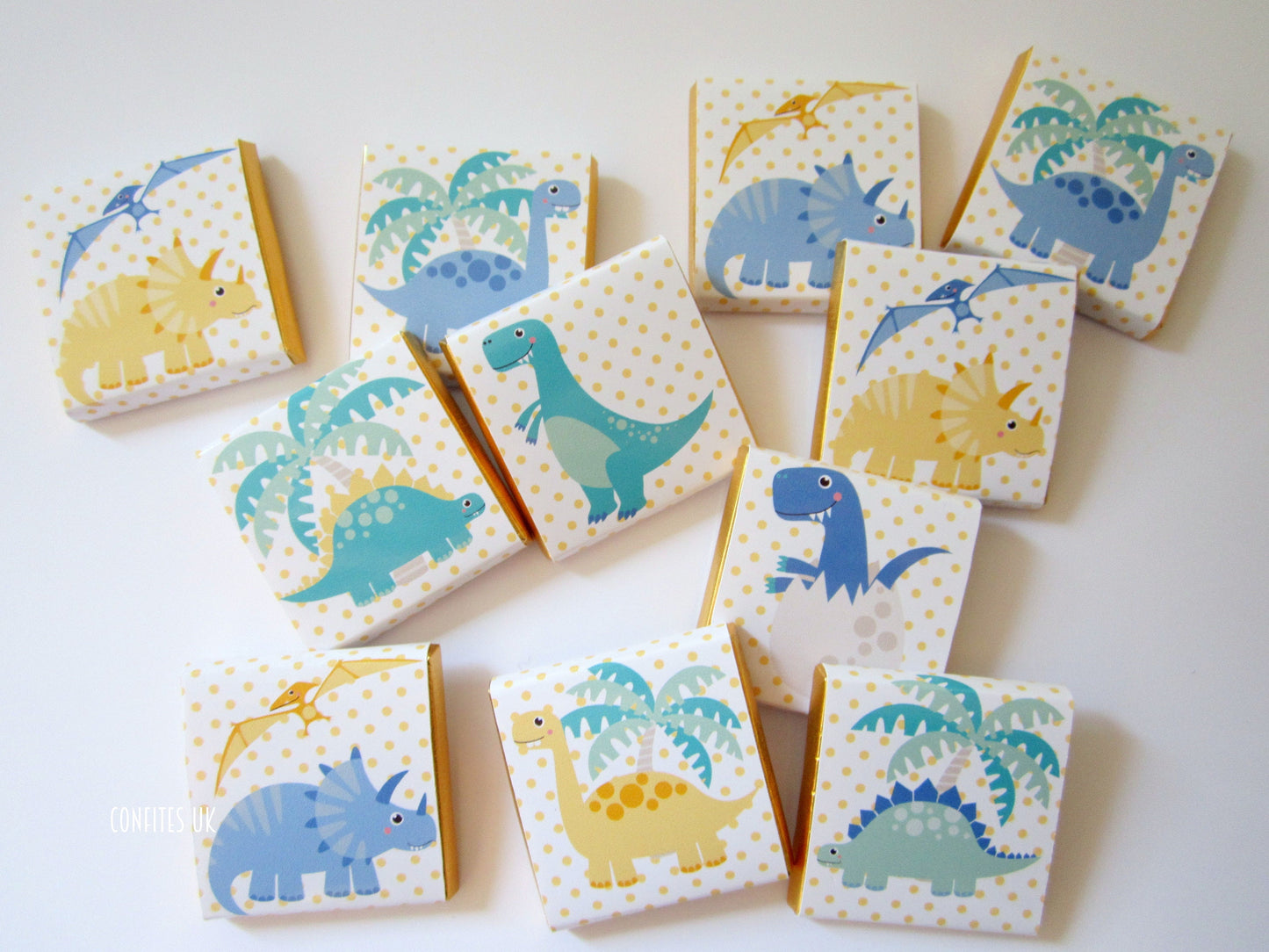 Dinosaur Personalized Chocolate Favours – Cute Dino Party Favours, Pack of 25