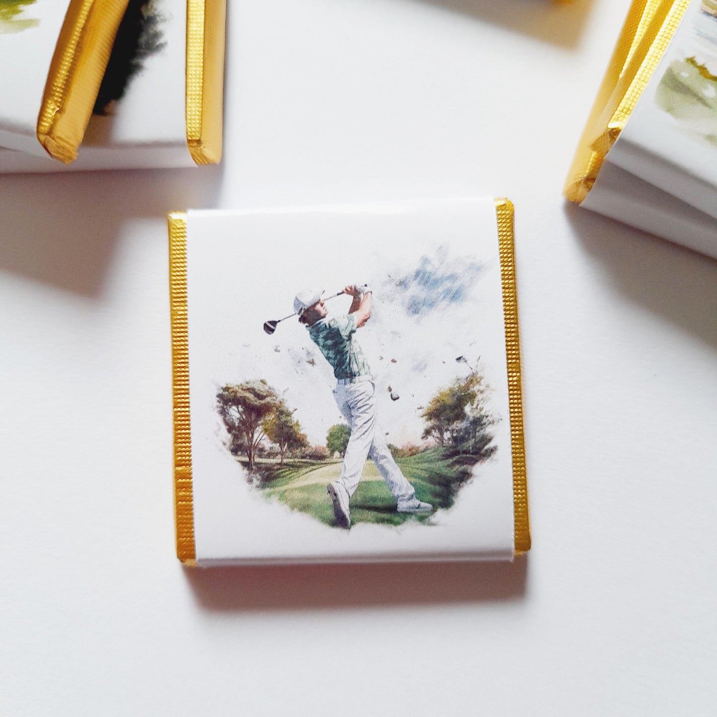 Men's Golf Personalized Chocolate Favours – Guests Favors for Golf Fans, Pack of 25