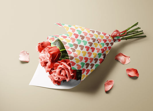 Romantic Warm Love Hearts Gift Paper – Premium Wrapping Sheet (Large)