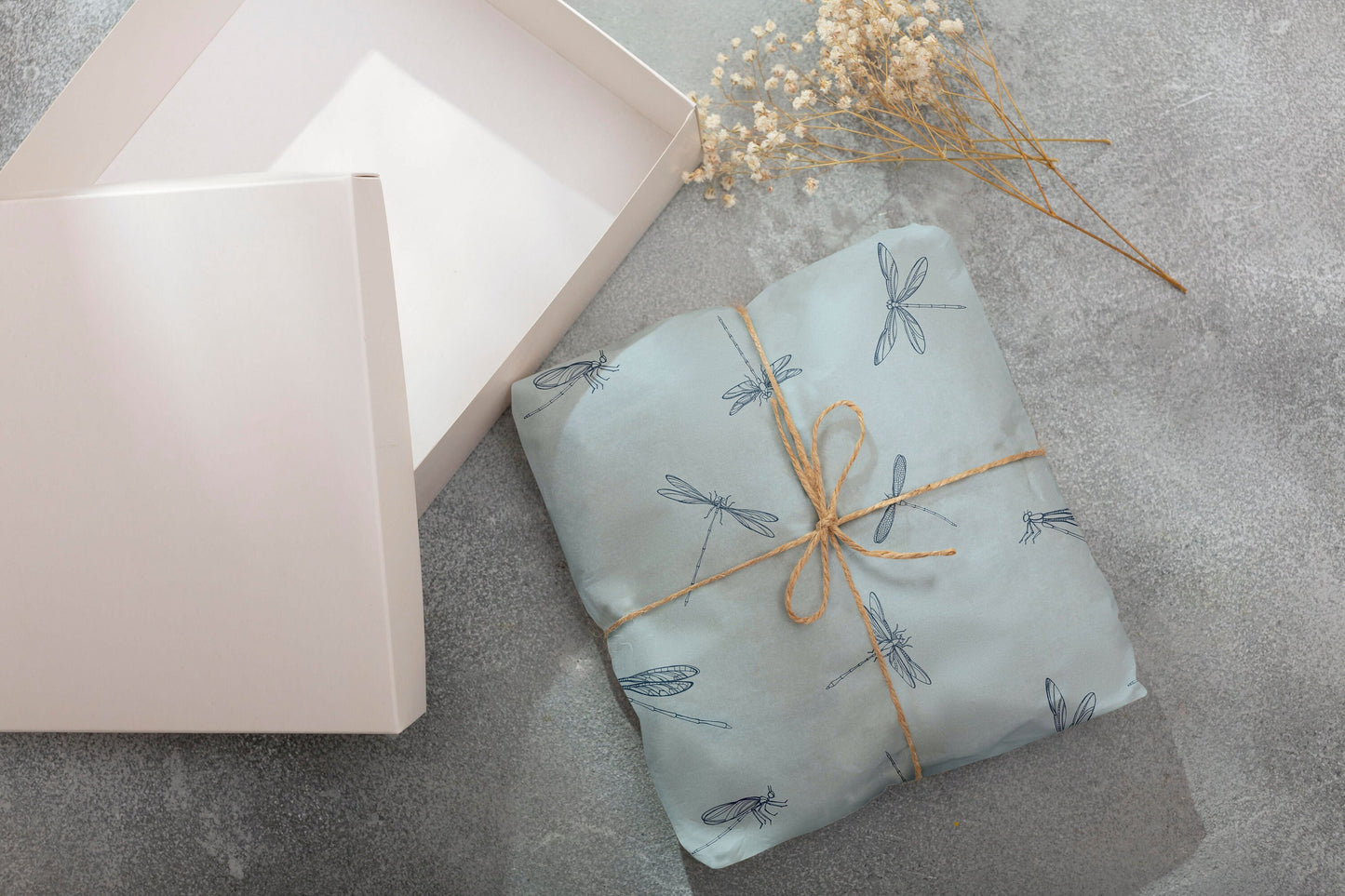 Blue Dragonflies Gift Paper Sheet – Large Size, Perfect for Wrapping