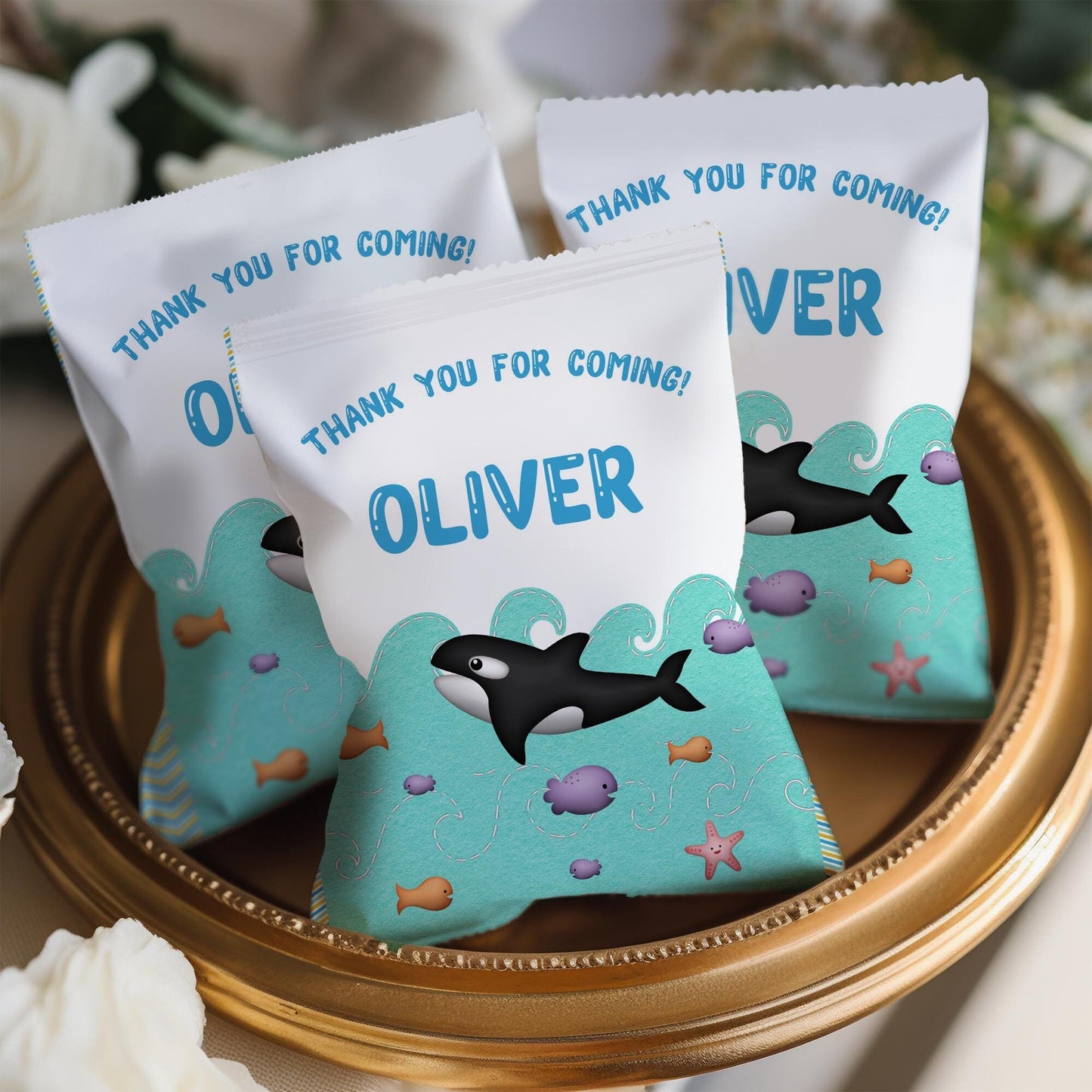 Under the Sea Birthday Party Treat Bags – Personalised Party Favour Bags (Set of 10)