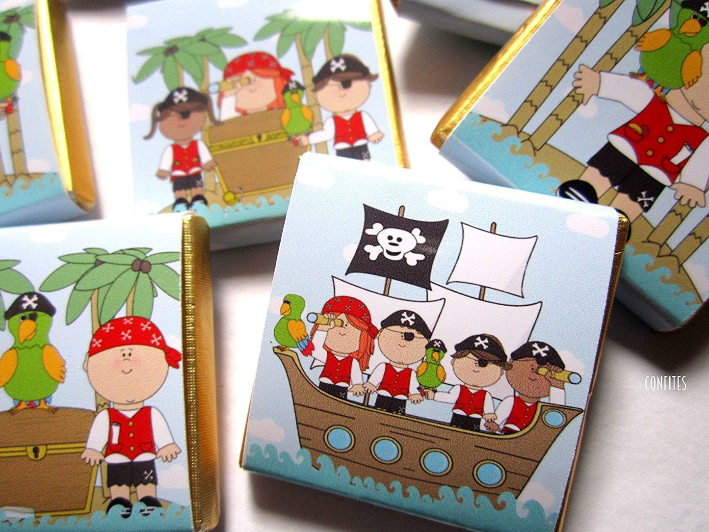 Personalized Pirates Party Chocolate Favours – Fun Guest Favours for Birthday Parties (Pack of 25)