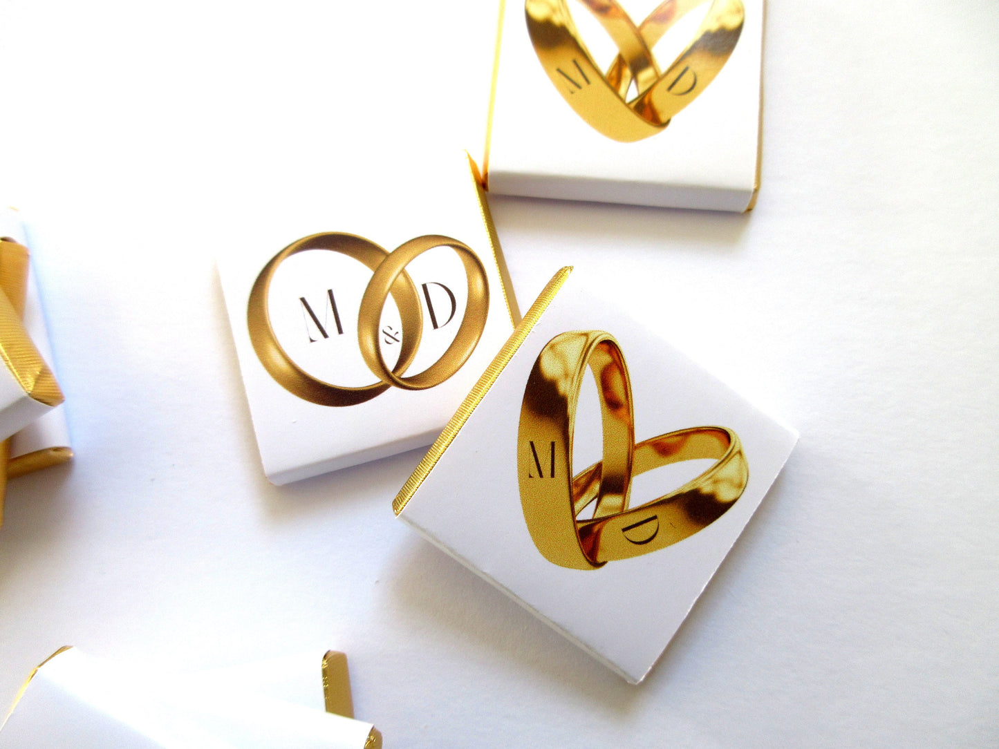 Personalized Engagement Chocolate Favours – Wedding Rings Design, Wedding Favours for Guests (Pack of 25)