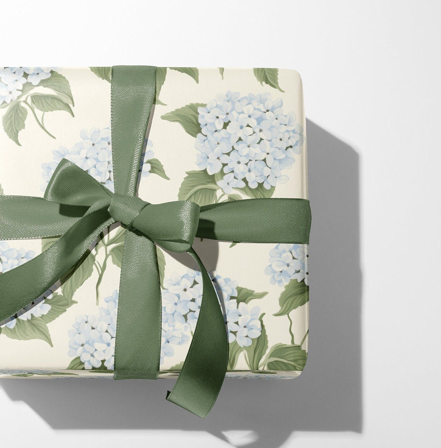 Blue Hydrangeas Gift Paper Sheet – Large Size Floral Wrapping Paper