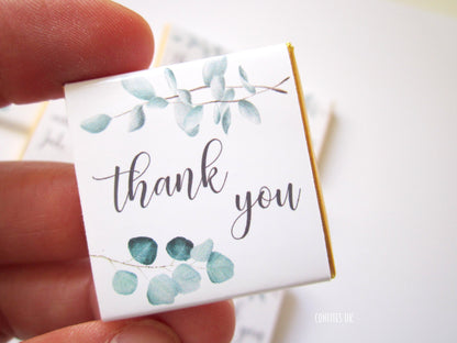 Personalized Thank You Botanical Chocolate Favours – Perfect Thank You Gifts (Pack of 25)