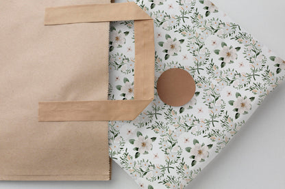 Large White Jasmine Gift Paper Sheet – Perfect for Weddings, Birthdays & More
