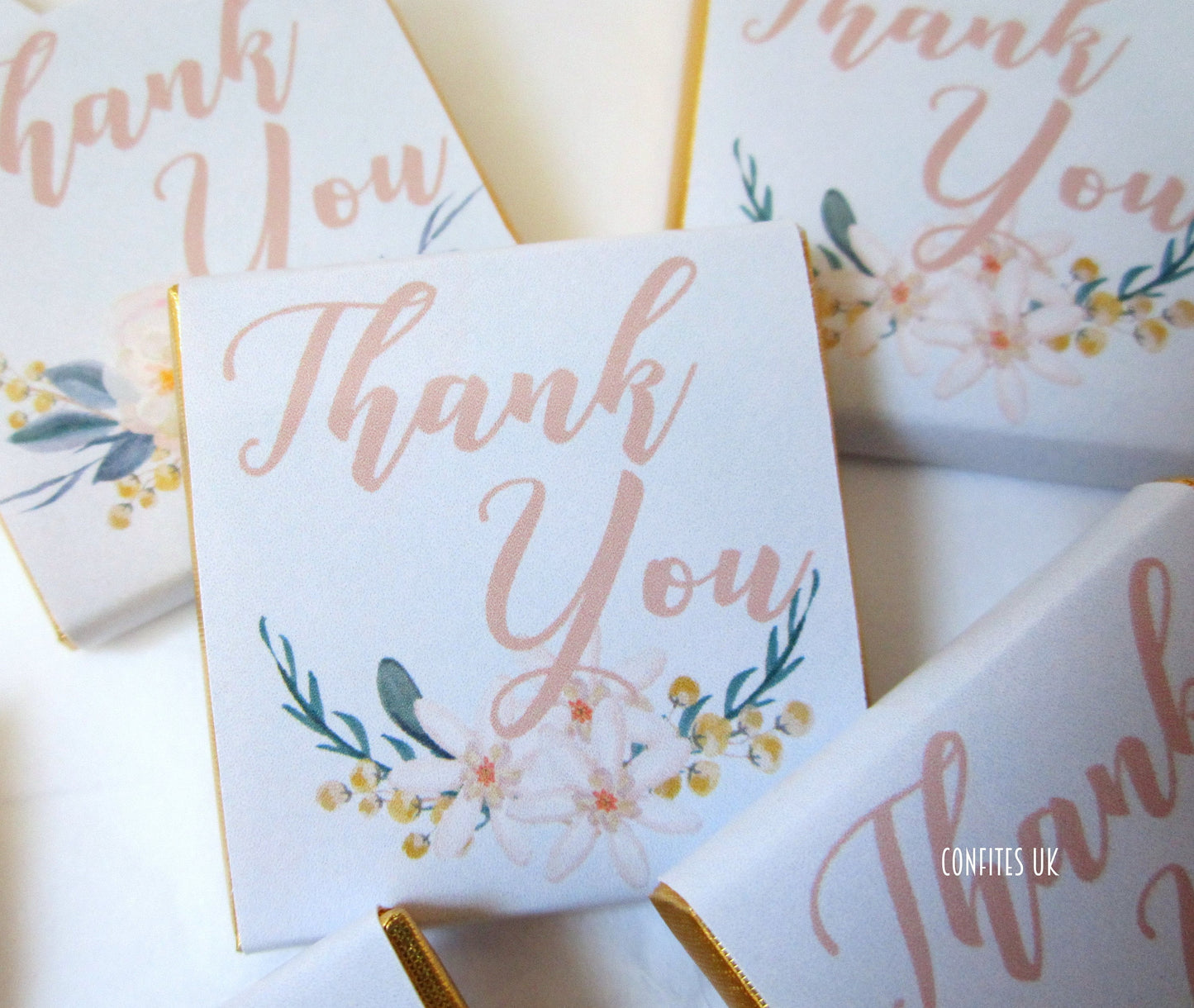 Personalized Thank You Pastel Colours Chocolate Favours – Custom Guest Favours (Pack of 25)