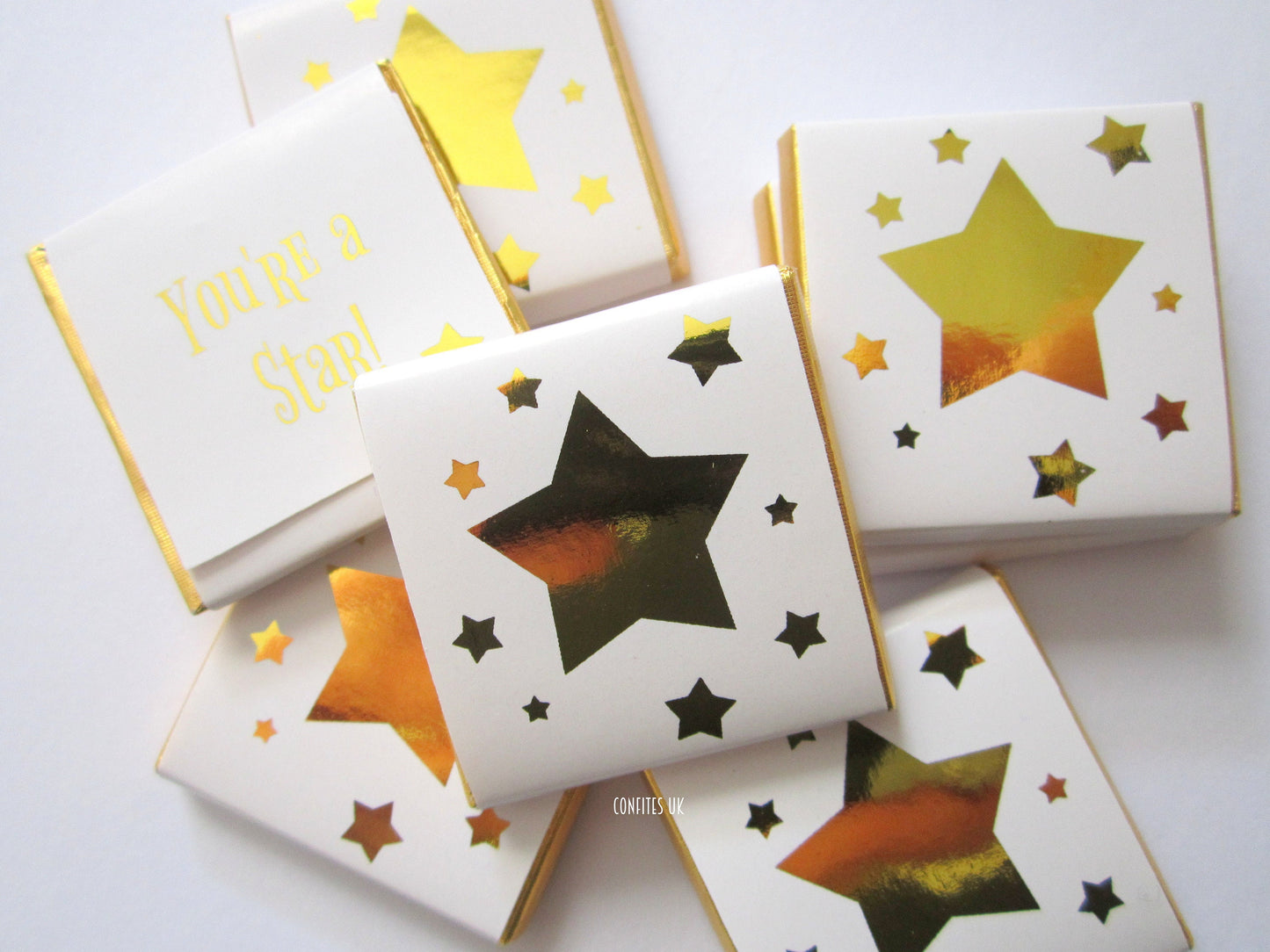 Personalized Golden Stars Chocolate Favours – Perfect Party Favours for Any Occasion (Pack of 25)