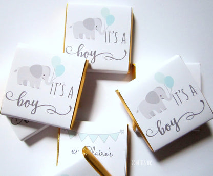 Baby Boy Personalized Chocolate Favours – Unique Baby Shower Guest Favors (Pack of 25)