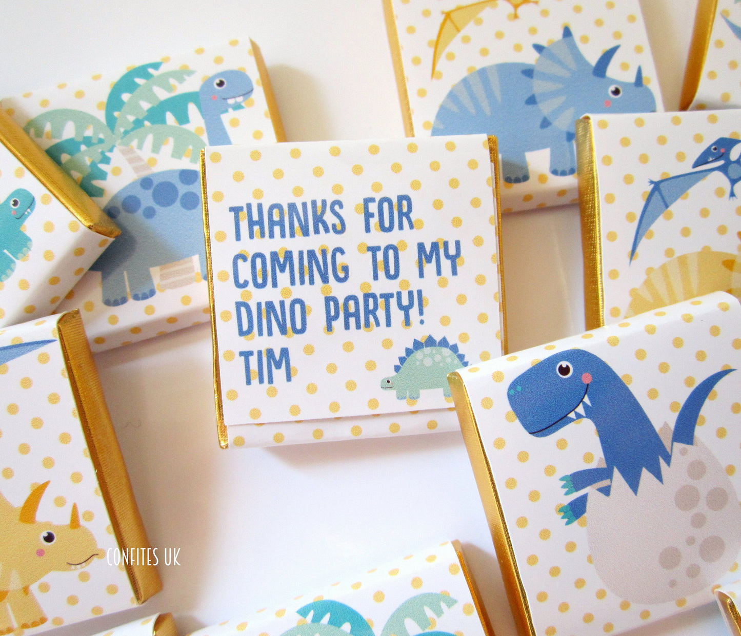 Dinosaur Personalized Chocolate Favours – Cute Dino Party Favours, Pack of 25