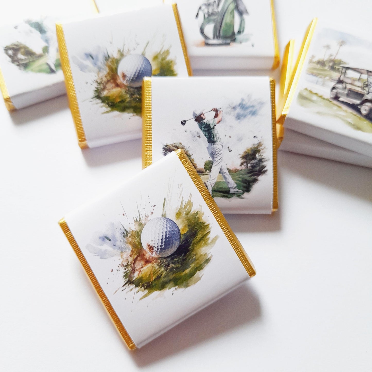 Men's Golf Personalized Chocolate Favours – Guests Favors for Golf Fans, Pack of 25
