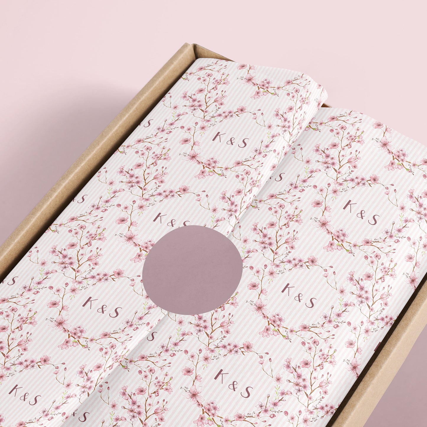 Personalised Wedding Gift Paper Sheet – Cherry Blossom Design, Large Size