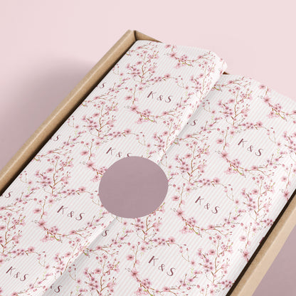 Personalised Wedding Gift Paper Sheet – Cherry Blossom Design, Large Size