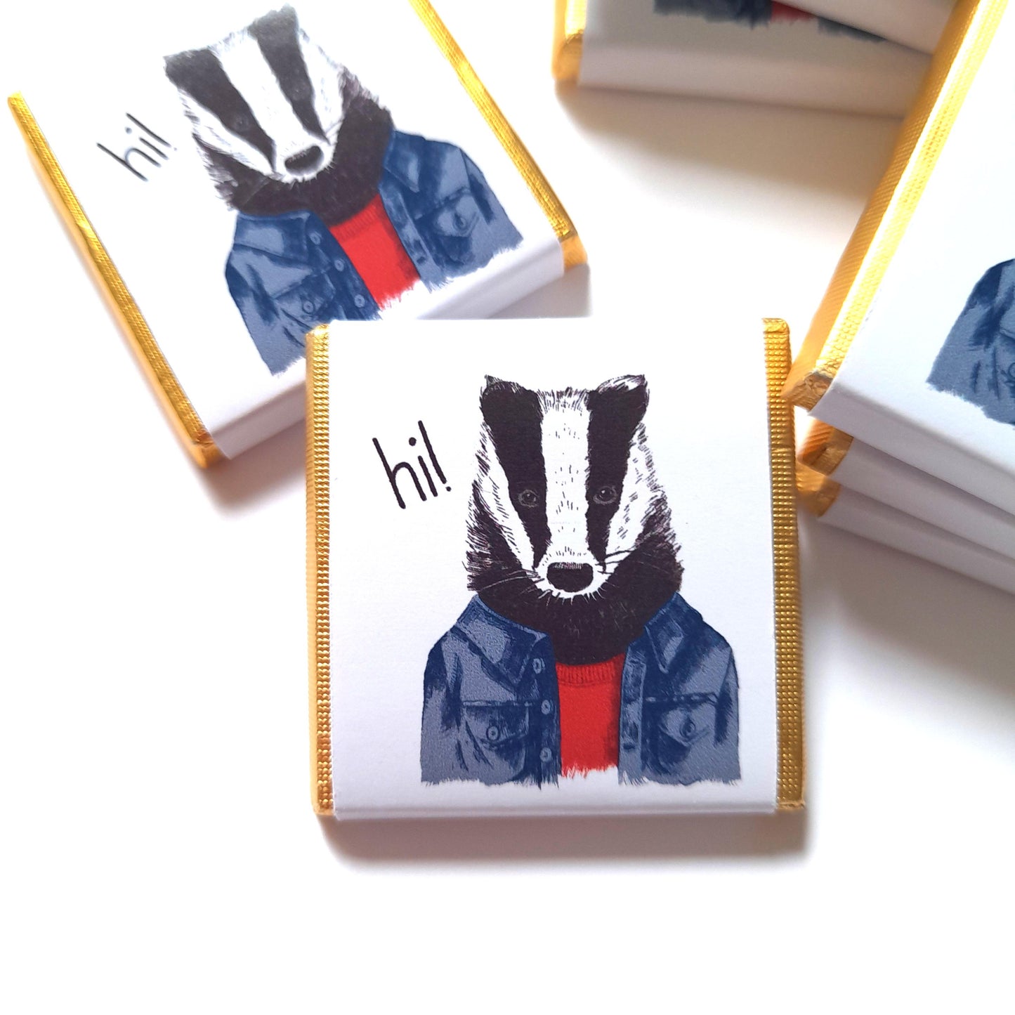 Personalized Badger Chocolate Favours – Custom Birthday Party Treats (Pack of 25)