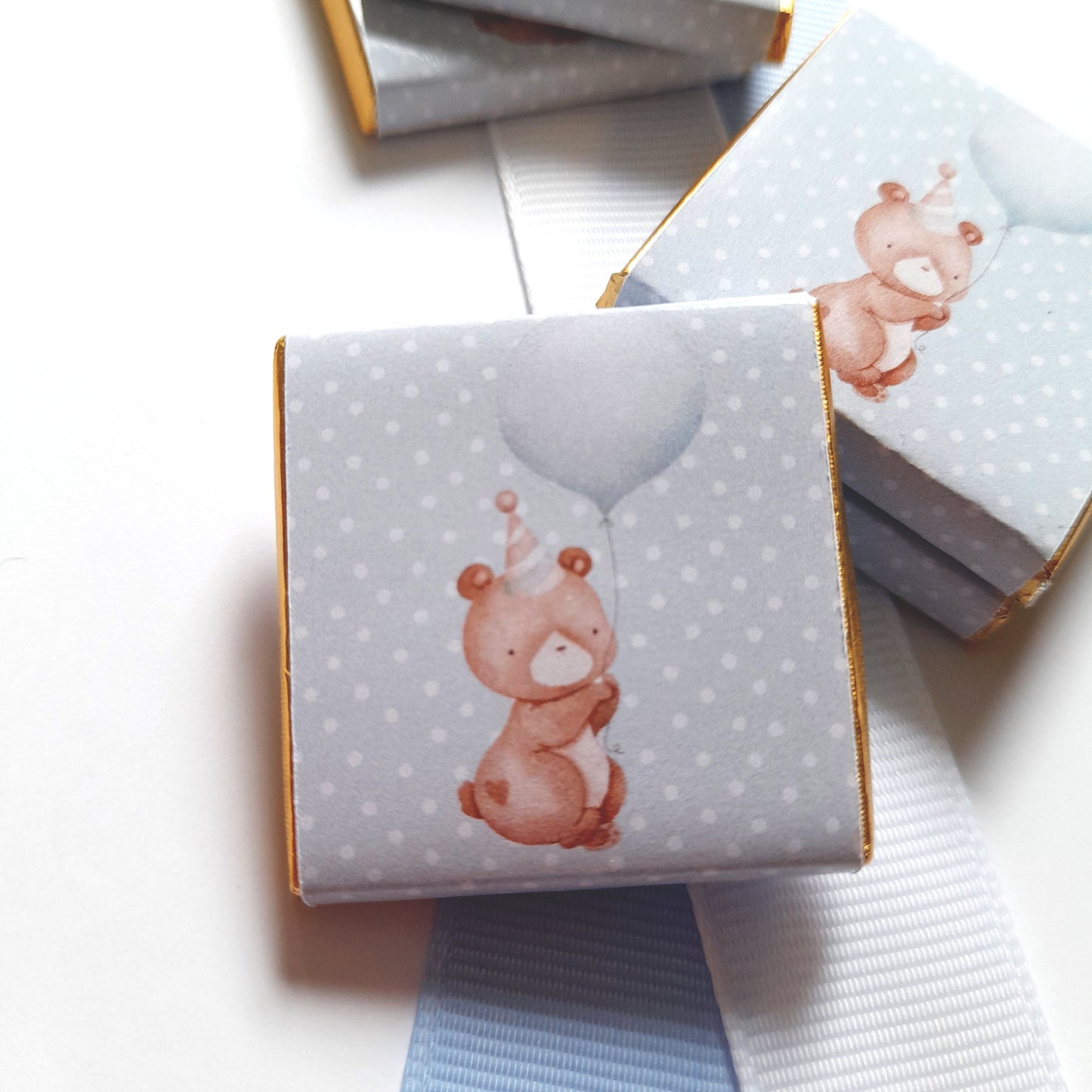 Personalized 1st Birthday Baby Bear Chocolate Favours – Party Bag Fillers (Pack of 25)