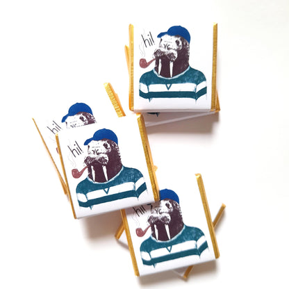 Personalized Walrus Sailor Chocolate Favours – Fun Birthday Party Favours (Pack of 25)