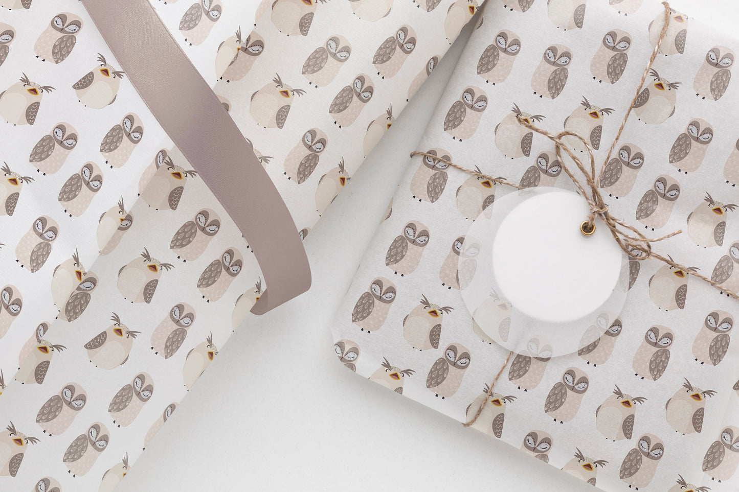 Cute Happy Owls Gift Paper – Premium Large Wrapping Sheet