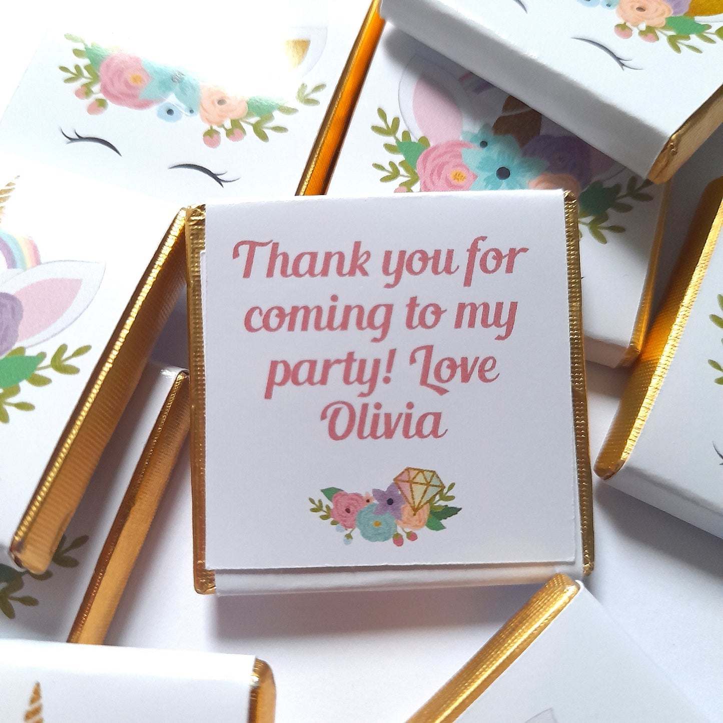 Unicorn Party Personalized Chocolates – Birthday & Guest Favours (Pack of 25)