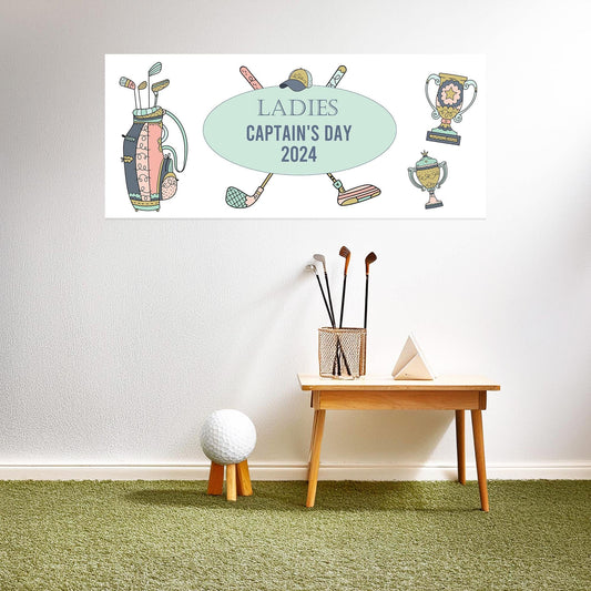 Personalised Golf Party Banner – Stylish Wall Decor for Golf Fans in Satin Paper