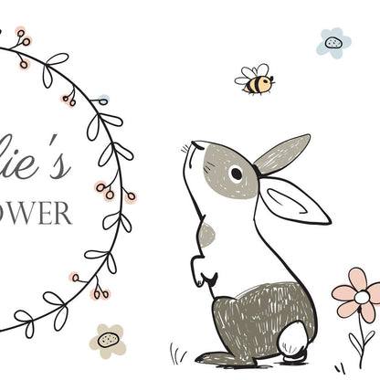 Custom Bunny Baby Shower Banner – Adorable Rabbit Theme Party Decoration