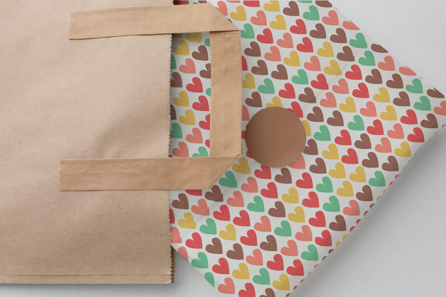 Romantic Warm Love Hearts Gift Paper – Premium Wrapping Sheet (Large)