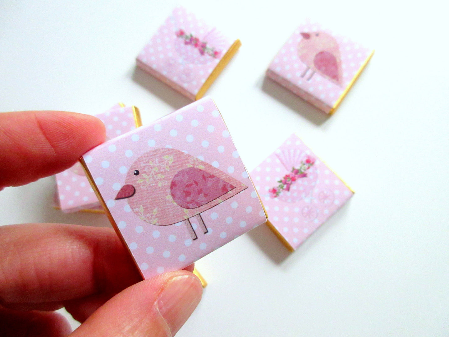 Personalized Girl Pink Baby Shower Chocolate Favours – Pastel Pinks & 1st Birthday Favours (Pack of 25)